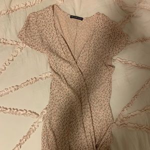 Floral Pink and White Brandy Melville Dress